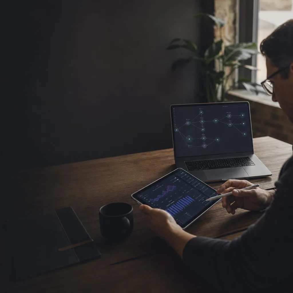 Trace waterfall and latency charts on a tablet